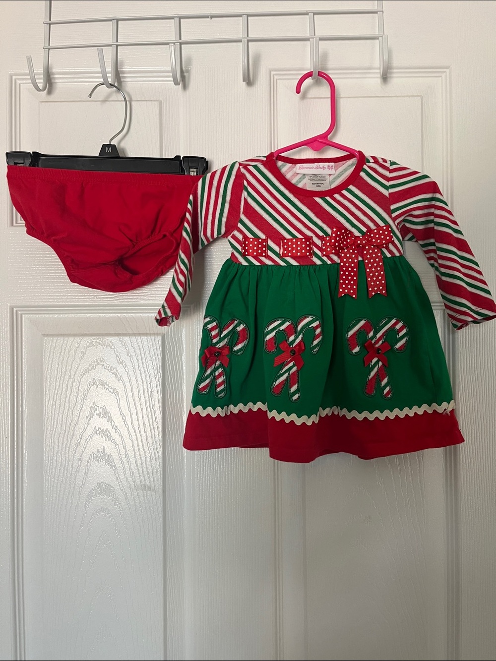 Bonnie Baby Red, Green & White Striped Holiday Top
